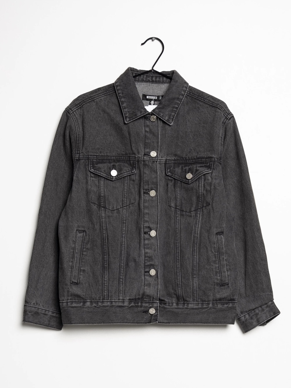 Missguided - Grey Black Denim Jacket
